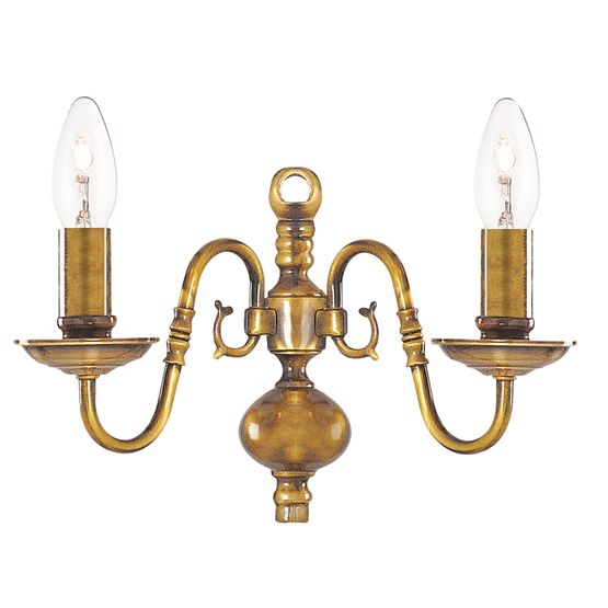 Flemish 2Lt Wall Light - Solid Brass Metal