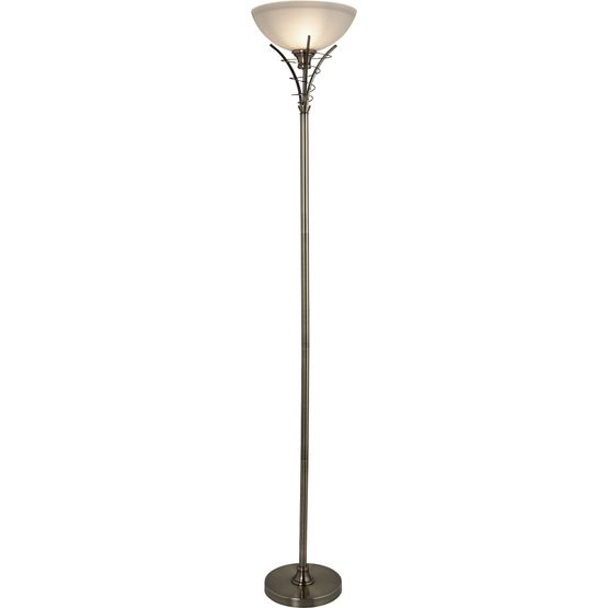 Linea Floor Lamp - Antique Brass Metal &amp; Acid Glass
