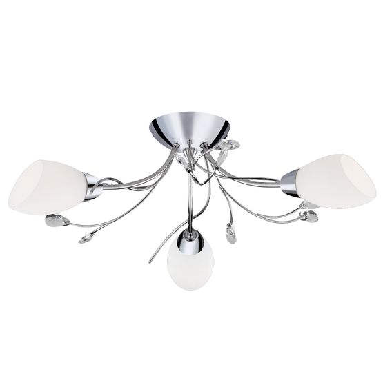 Gardenia 3Lt Flush - Polished Chrome &amp; Glass