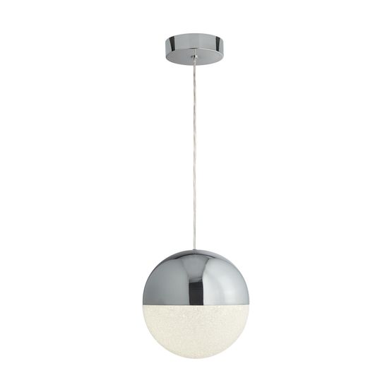 Marbles LED Pendant - Chrome, Crushed Ice Shade