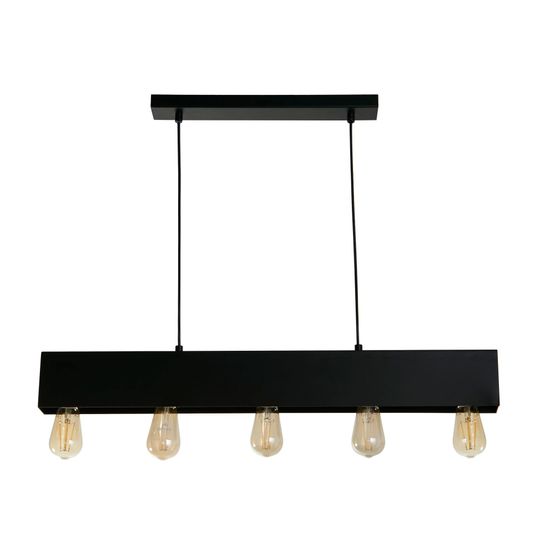 Piano 5Lt Diner Bar Pendant - Matt Black Metal