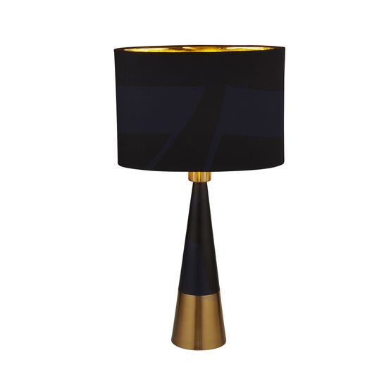 Chloe Table Lamp - Antique Copper &amp; Oval Black Shade