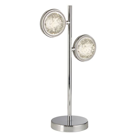 Quartz 2Lt Table Lamp - Chrome &amp; Bubble Glass