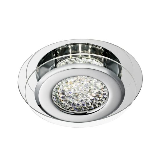Vesta LED Flush - Chrome &amp; Clear Crystal