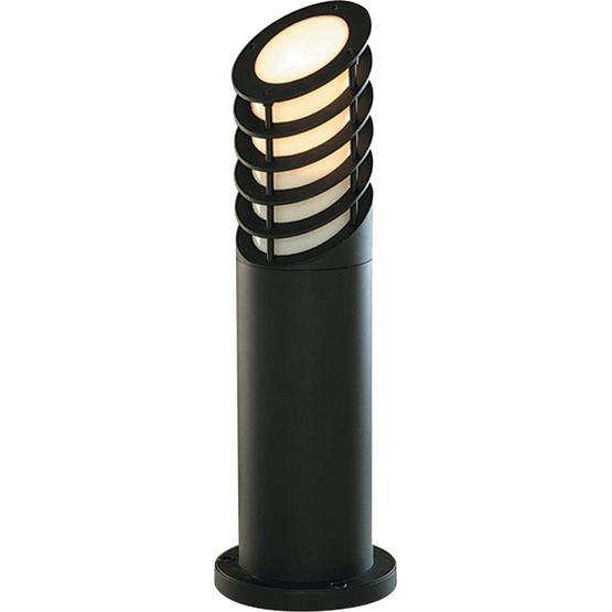 Bollards 450mm Outdoor Post - Black Aluminium &amp; Glass, IP44