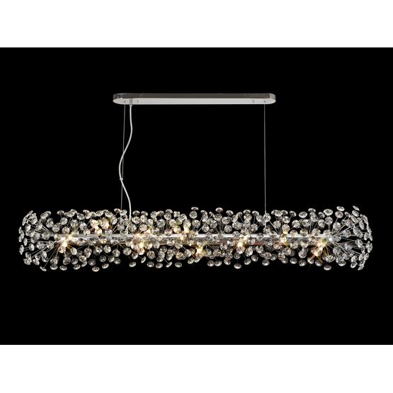 Belah Oblong Linear Pendant 14 Light G9 Polished Chrome/Crystal