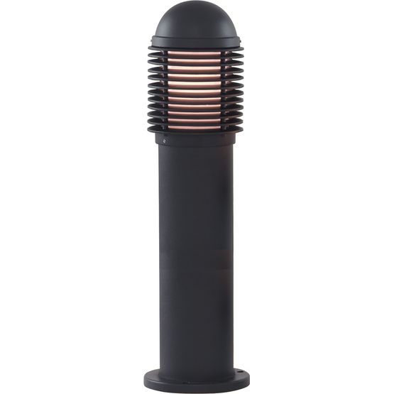 Bollards Outdoor Post - Black Metal &amp; White Acrylic