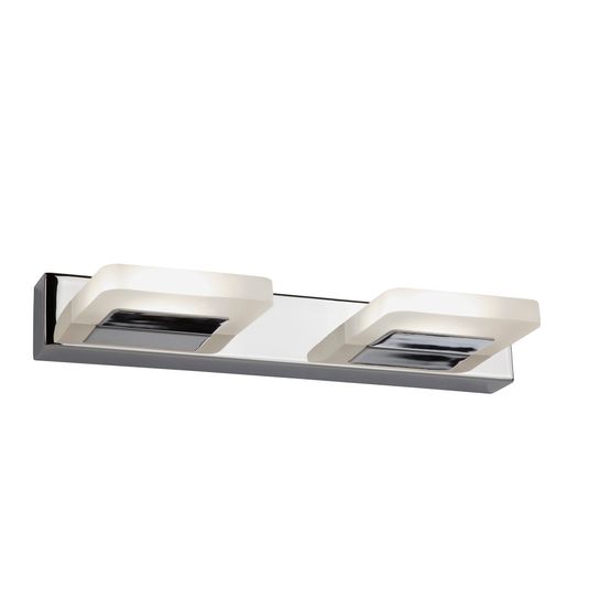 Luna 2Lt LED Wall Light - Chrome &amp; Frosted Glass