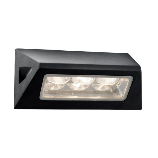 Peru LED Outdoor Wall Light - Black &amp; Glass Diffuser,IP44