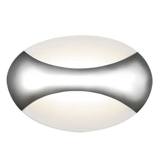 Glow LED Wall Light Oval - Chrome/Sand White