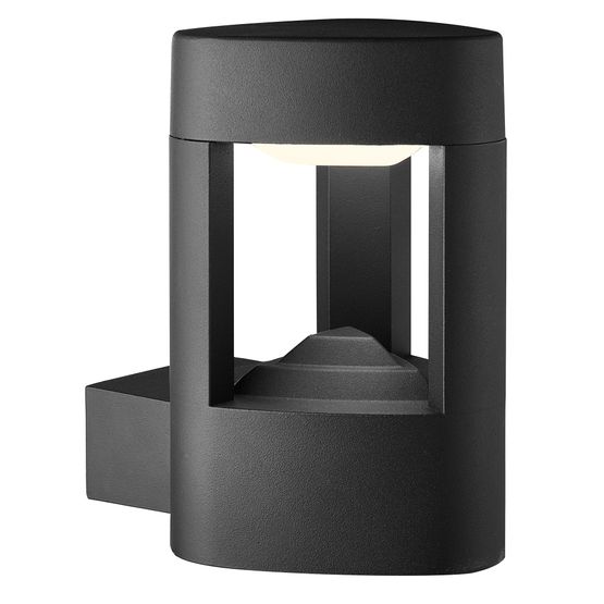 Michigan Outdoor Wall Light- Dark Grey Metal &amp; Polycarbonate
