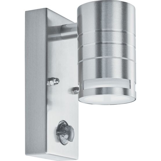 Metro Outdoor Wall Light with PIR - Stainless Steel &amp; Glass