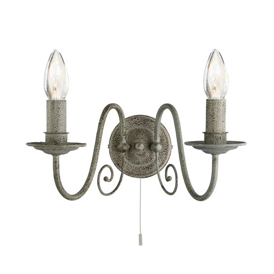 Greythorne 2Lt Wall Light - Textured Grey Metal