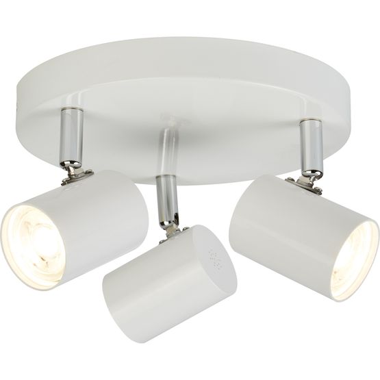 Rollo 3Lt Round Spotlight - White Metal