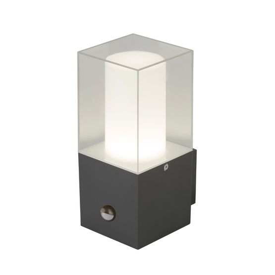 Granada Wall Light - Grey Metal, White &amp; Clear Polycarbonate