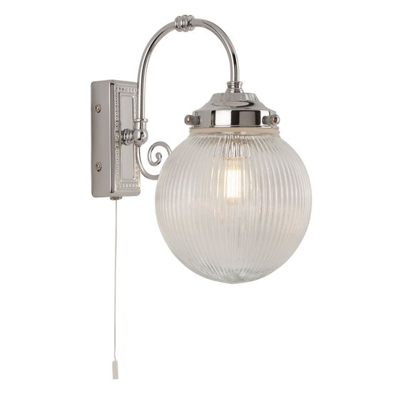 Belvue Wall Light - Chrome Metal &amp; Acid Glass