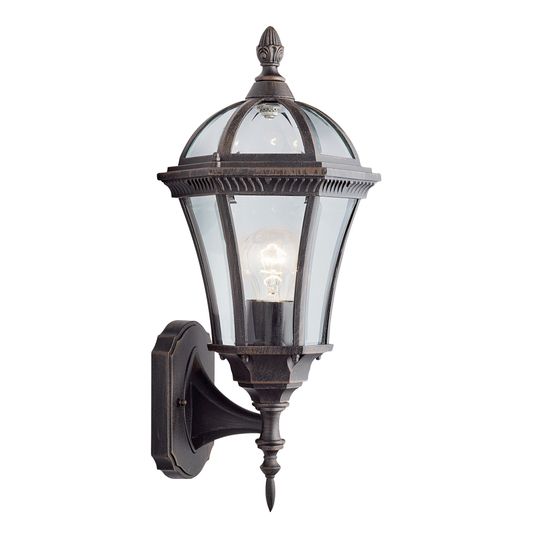 Capri Outdoor Uplight - Aluminium, Rustic Brown &amp; Glass,IP44