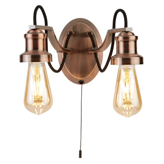 Olivia 2Lt Wall Light - Antique Copper