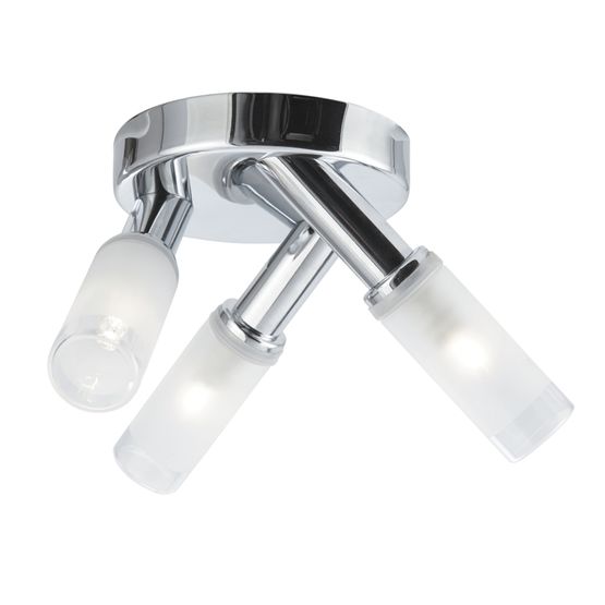 Bubbles 3Lt Round Spotlight - Chrome Metal &amp; Frosted Glass