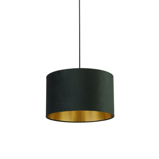 Drum Shade - Green Velvet with Gold Inner