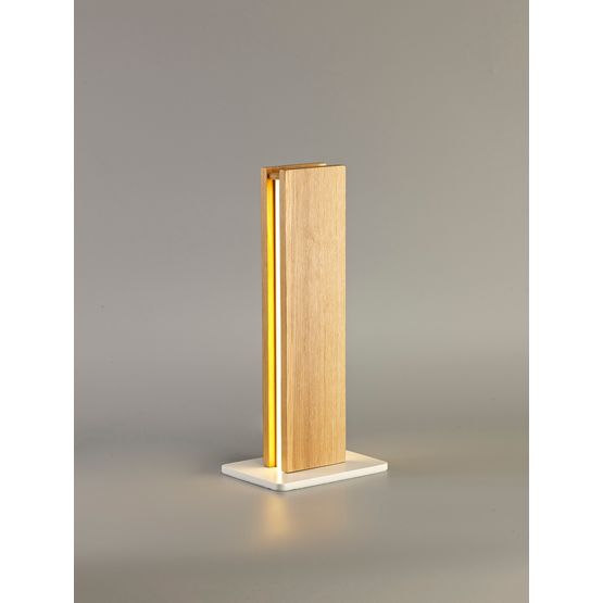 Asia Table Lamp, 2 x 6W LED, 3000K, 450lm, Oak/Matt White,