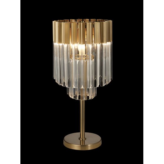 Kazzandra Table Lamp 3 Light E14, Brass/Clear Glass