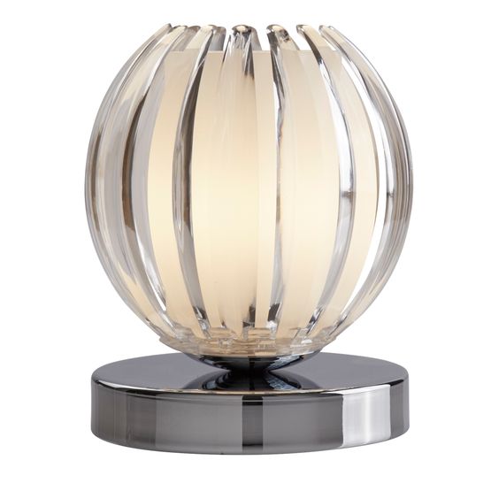 Claw Touch Table Lamp- Chrome Metal, Acrylic &amp; Frosted Glass