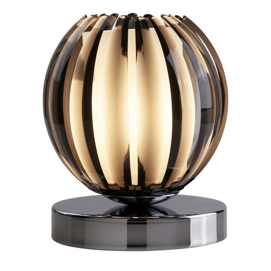Claw Touch Table Lamp-Chrome, Smoked Acrylic &amp; Frosted Glass