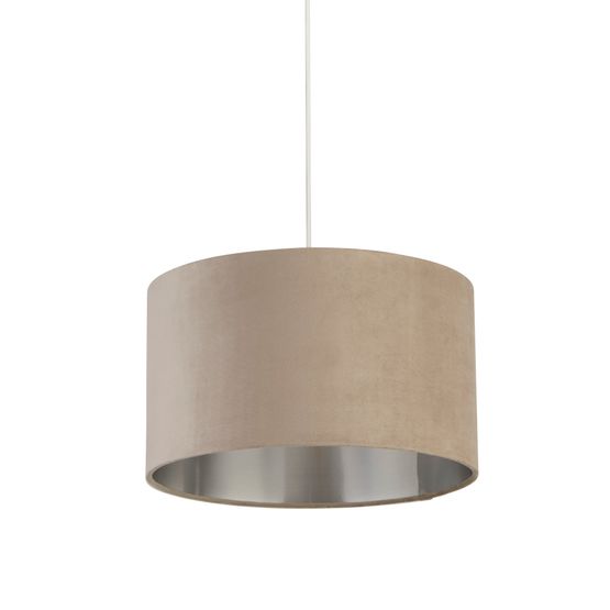 Drum Shade - Taupe Velvet with Silver Inner Dia.38cm