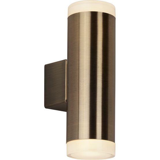 Metro Outdoor Wall Light - Antique Brass Metal &amp; Glass