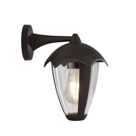 Bluebell Outdoor Wall Light - Grey Metal &amp; Clear Polycarb