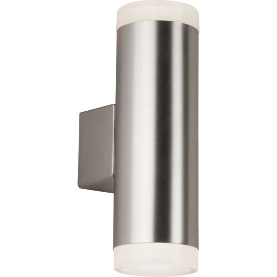 Metro Outdoor Wall Light - Satin Silver Metal &amp; Glass