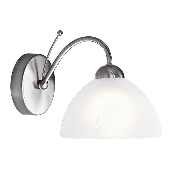 Milanese Wall Light - Satin Silver Metal &amp; Alabaster Glass