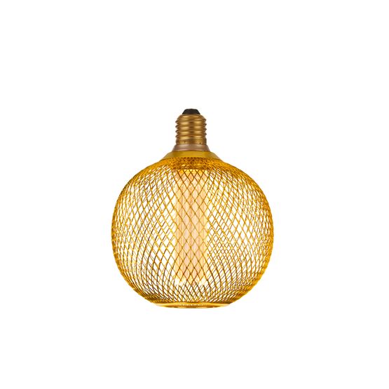 Wire Mesh Effect Globe Lamp - Gold Metal