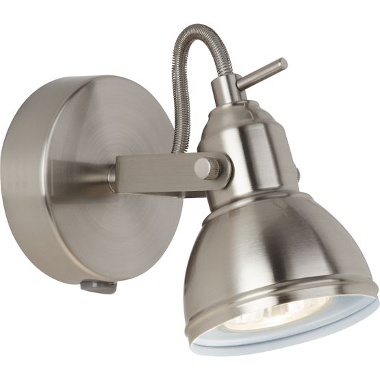 Focus Spotlight Wall Light - Satin Silver Metal