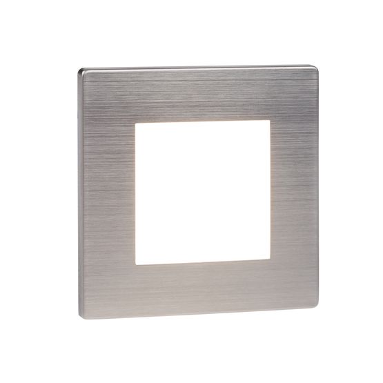 Ankle Outdoor Wall Light- Satin Silver &amp; White Polycarbonate