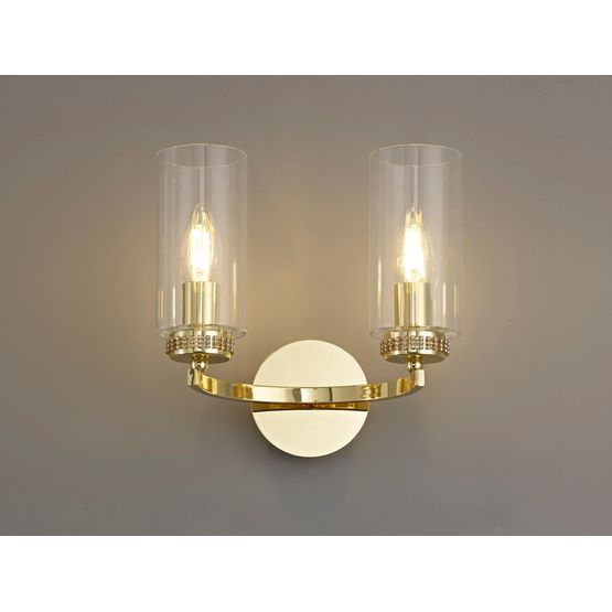 Daisy  Wall Lamp Switched, 2 x E14, Polished Gold