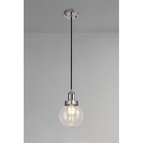 Juliana 15cm Pendant 1 Light E27 IP65 Exterior Titanium Silver/Polished Chrome