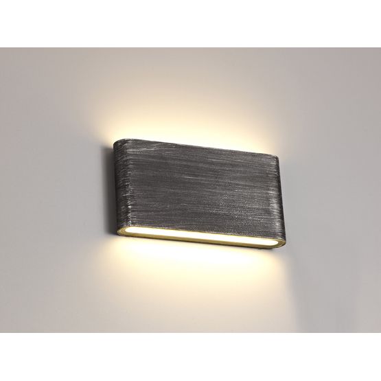 Leia Up and Downward Lighting Wall Lamp, 2 x 6W LED, 3000K, 630lm, IP54, Black/Silver,