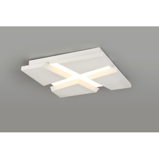 Hedda Flush Square Square Ceiling, 1 x 50W LED, 3000K, 3500lm, Sand White,