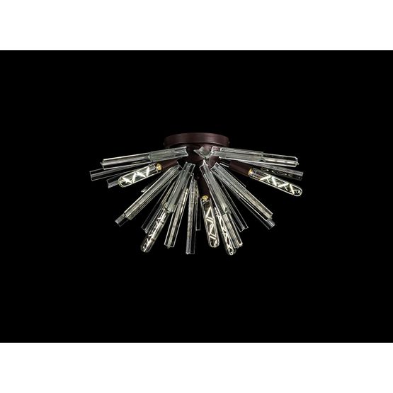 Claire 6 Light E14, Semi Flush Brown Oxide / Clear Glass