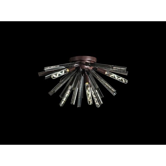 Claire 6 Light E14, Semi Flush Brown Oxide / Smoke Glass