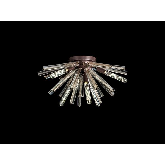 Claire 6 Light E14, Semi Flush Brown Oxide / Champagne Gold Glass