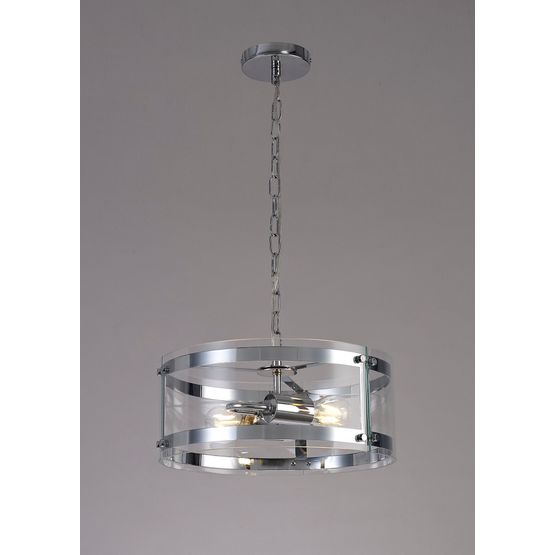 Primrose Pendant, 2 Light E27, Polished Chrome