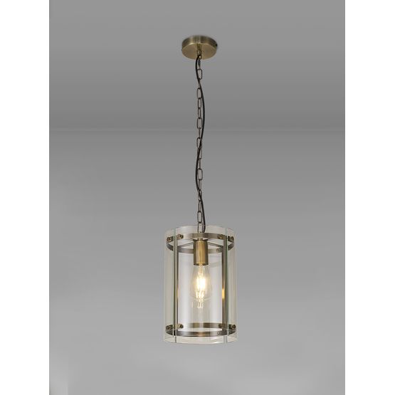 Primrose Pendant, 1 Light E27, Antique Brass Light