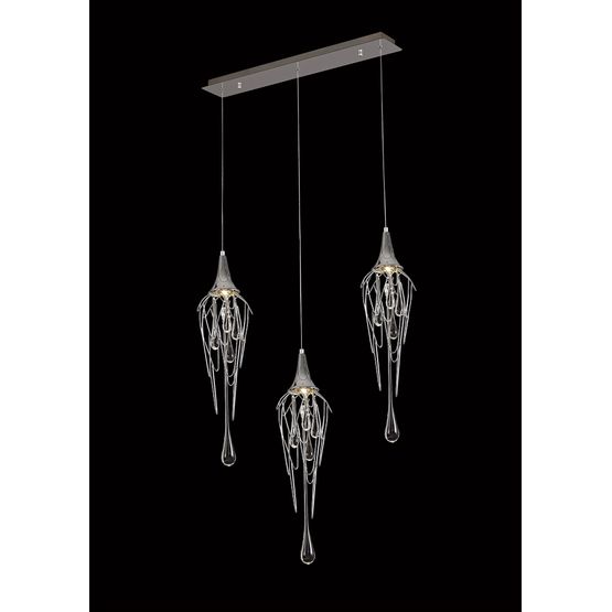 Ida Linear Pendant Bar, 3 x GU10, Polished Chrome