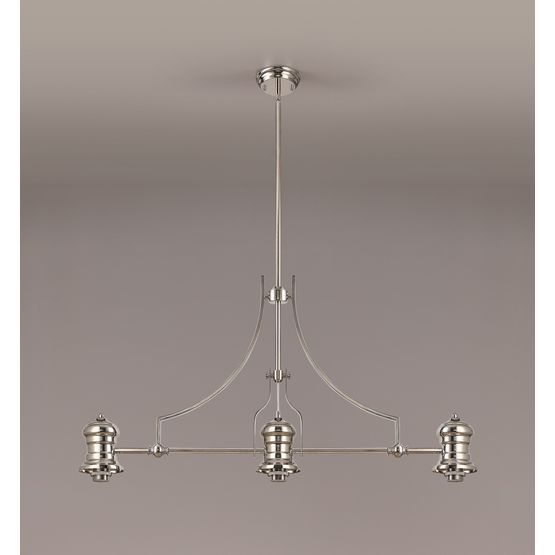 Lucinda Frame Only Linear Pendant, 3 x E27, Polished Nickel