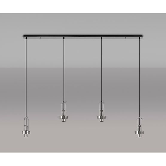 Angela Linear Suspension Kit, 4 x E27, Polished Nickel/Matt Black