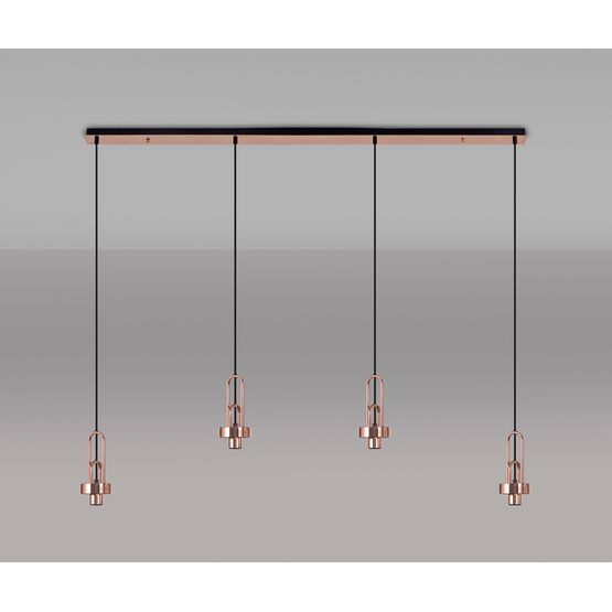Angela Linear Suspension Kit, 4 x E27, Copper/Matt Black