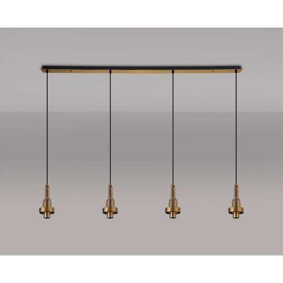 Angela Linear Suspension Kit, 4 x E27, Brass Gold/Matt Black